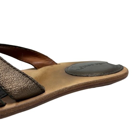 GENTLE SOLES by KENNETH COLE Bronze Thongs Genuine Leather Flip Flops Sandals 6 - Picture 11 of 16